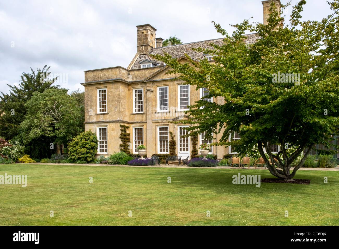 Bourton House gardens, Morton in Marsh. market town in the Cotswolds, Gloucestershire, England, uk Stock Photo