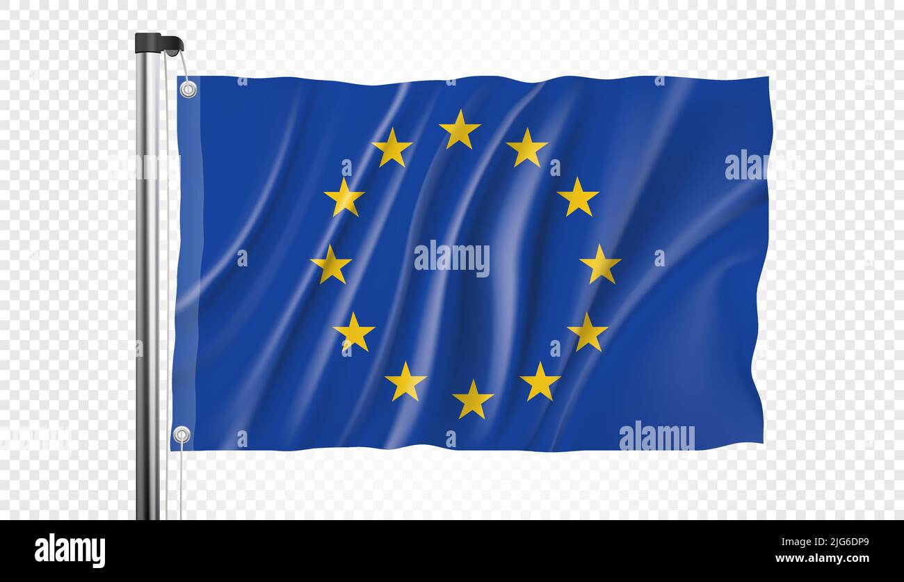 Flag of Europe on a transparent background in vector format Stock Vector
