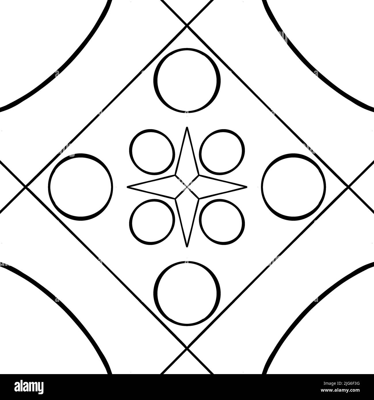 Seamless hand-drawn pattern. Abstract black and white geometric graphic ...