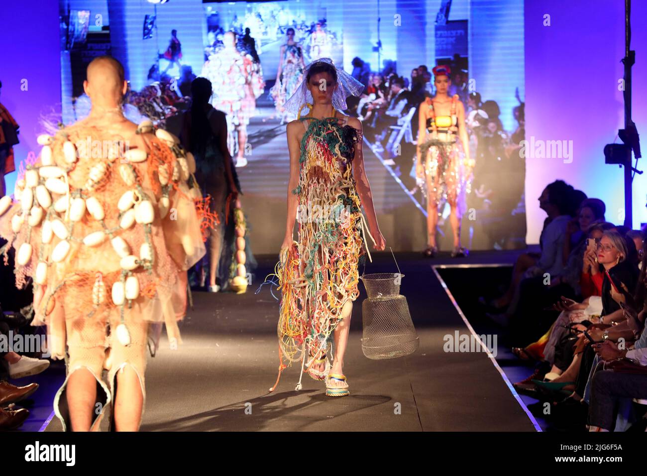 Haifa, Isreal. 7th July, 2022. Models present creations during a ...