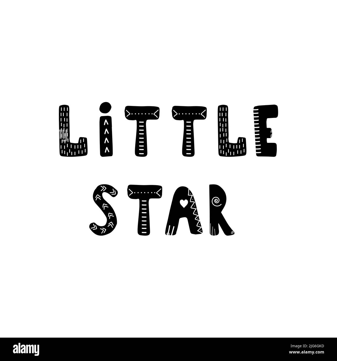 Little star lettering. Hand drawn scandinavian phrase and inspiration ...