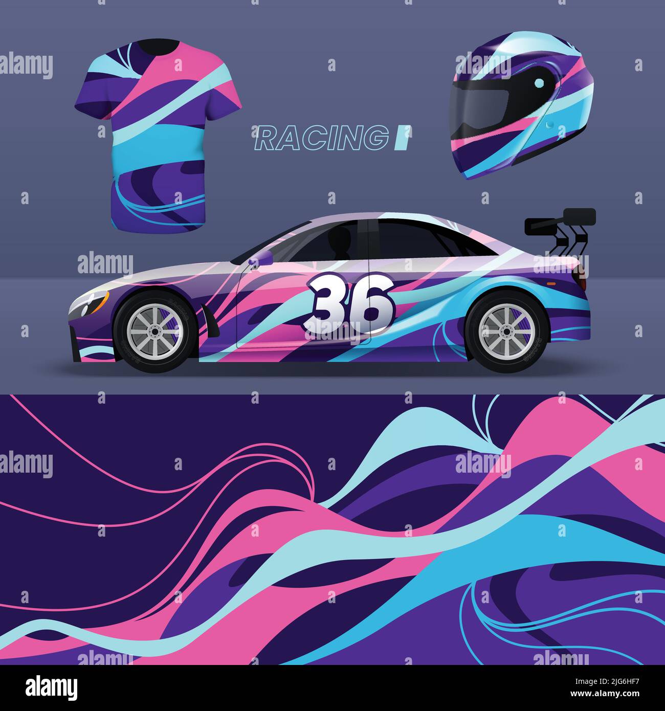 Drift Car Neon Color Sport Car Stock Vector (Royalty Free