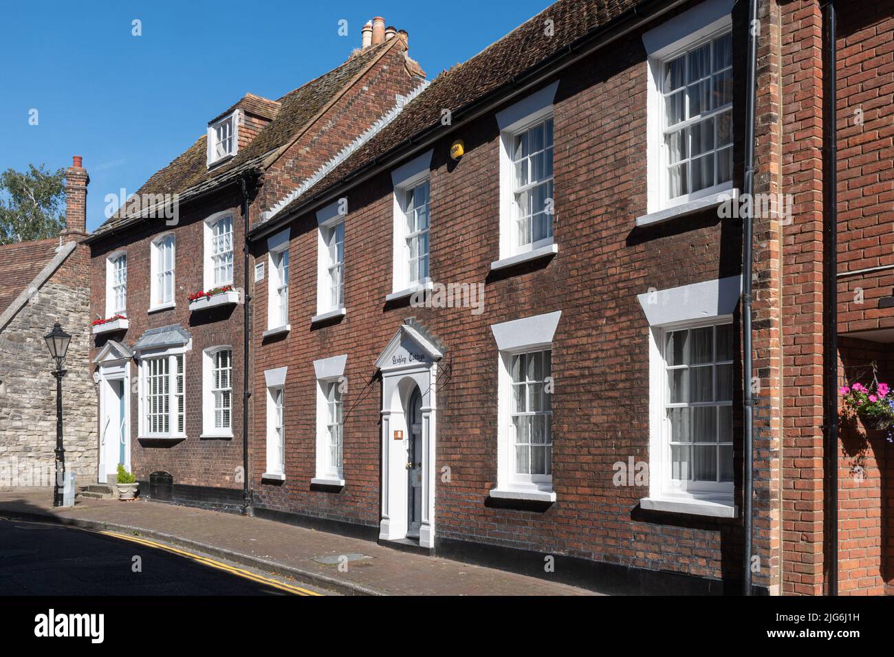 Poole Old Town, historic houses and buildings along Church Street, Poole, Dorset, England, UK