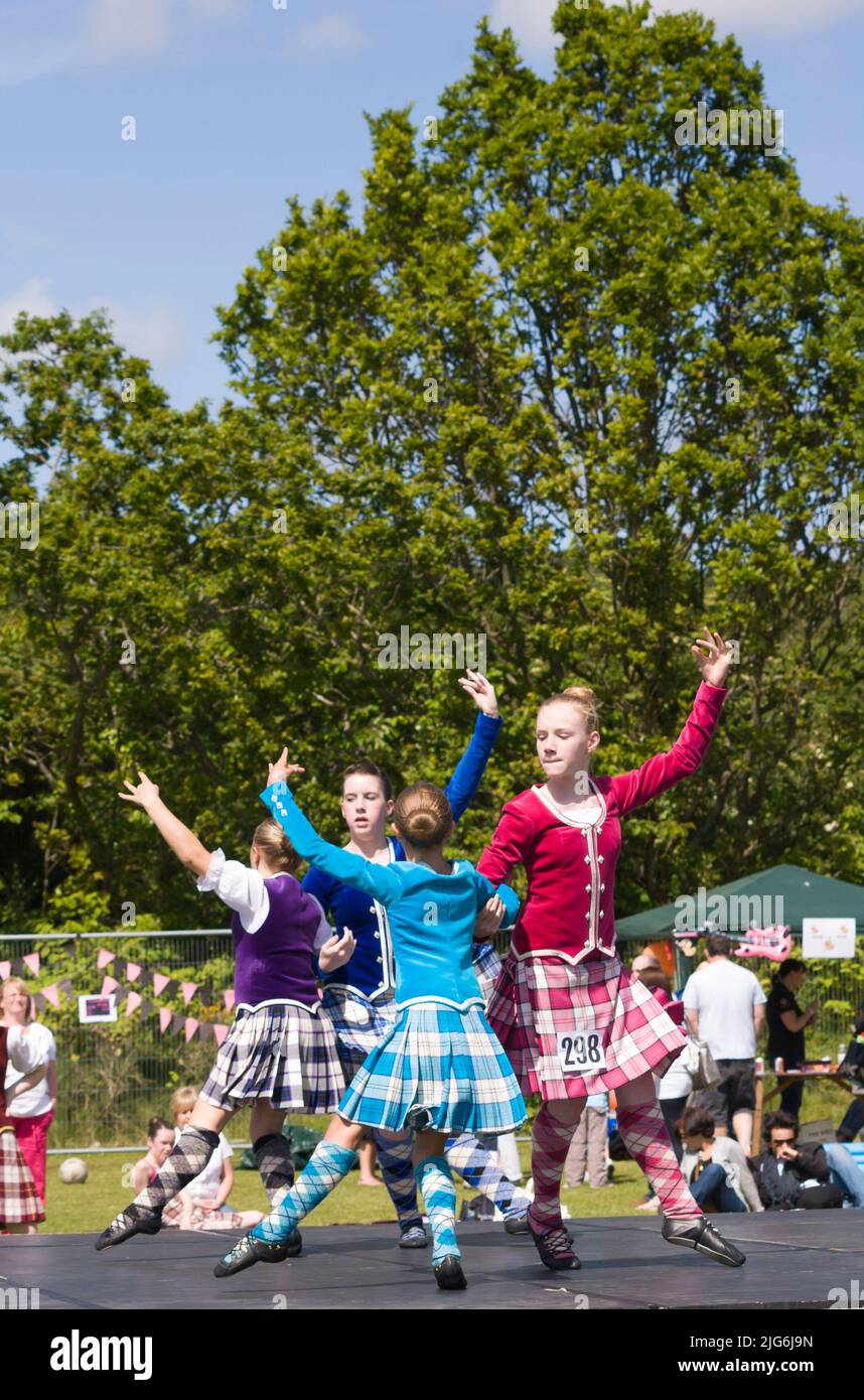Highland dancers at Helensburgh and Lomond Highland Games, Helensburgh, Scotland Stock Photo