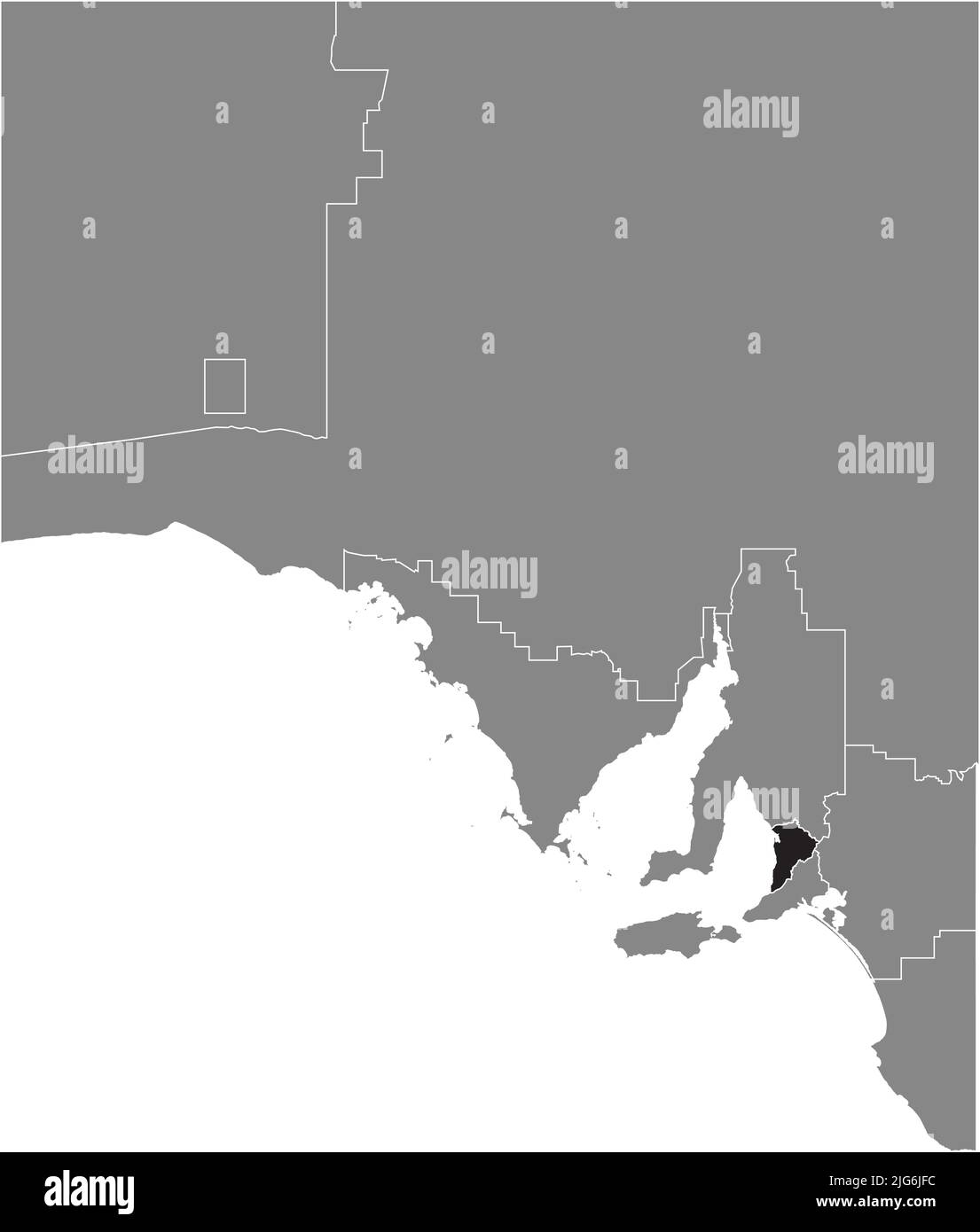 Locator map of the METROPOLITAN ADELAIDE REGION, SOUTH AUSTRALIA Stock Vector