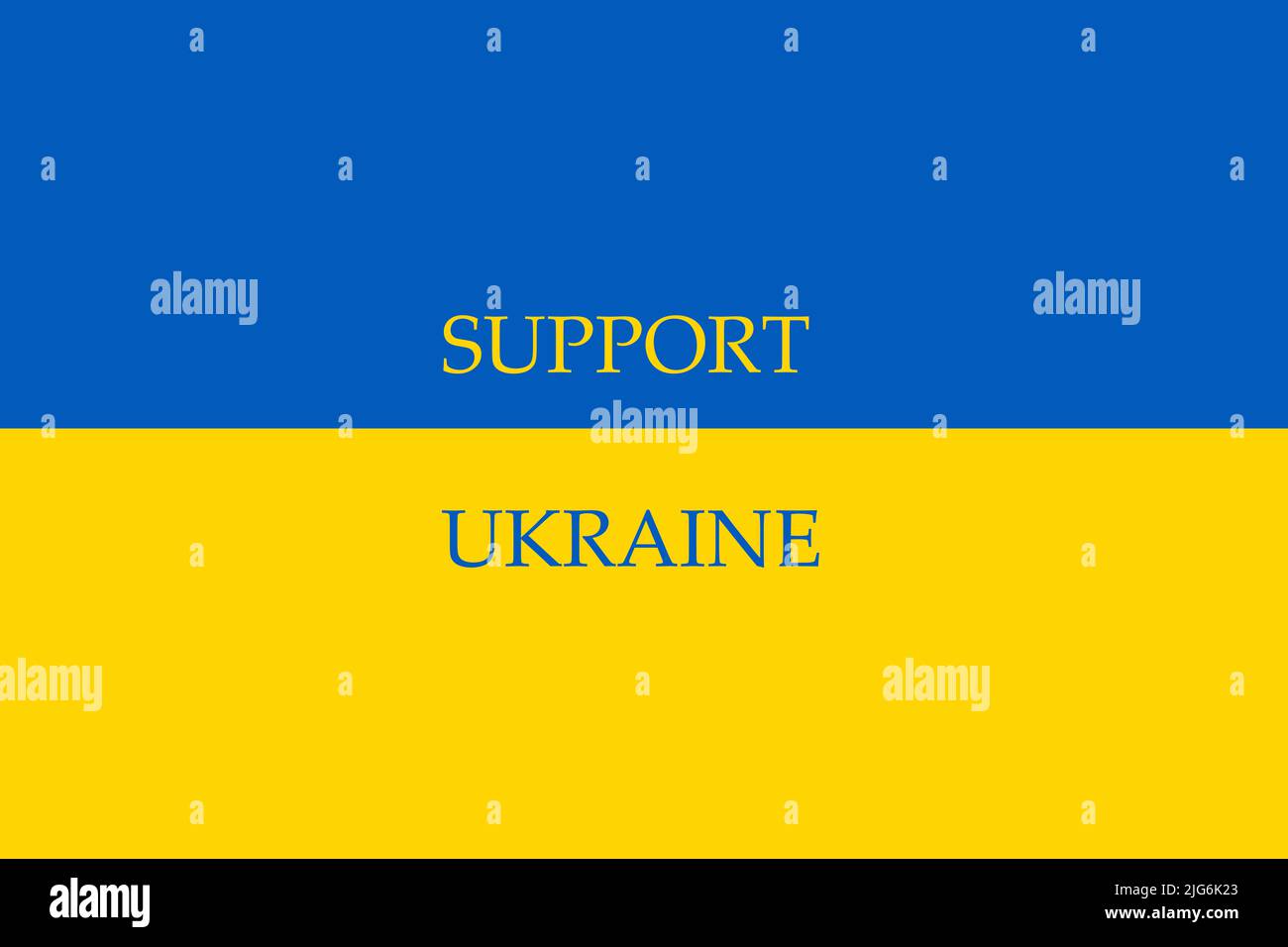 Ukrainian blueyellow flag with text "Support Ukraine" concept