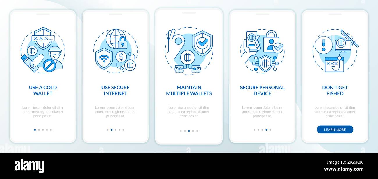 Crypto wallet security onboarding mobile app screen Stock Vector Image &  Art - Alamy