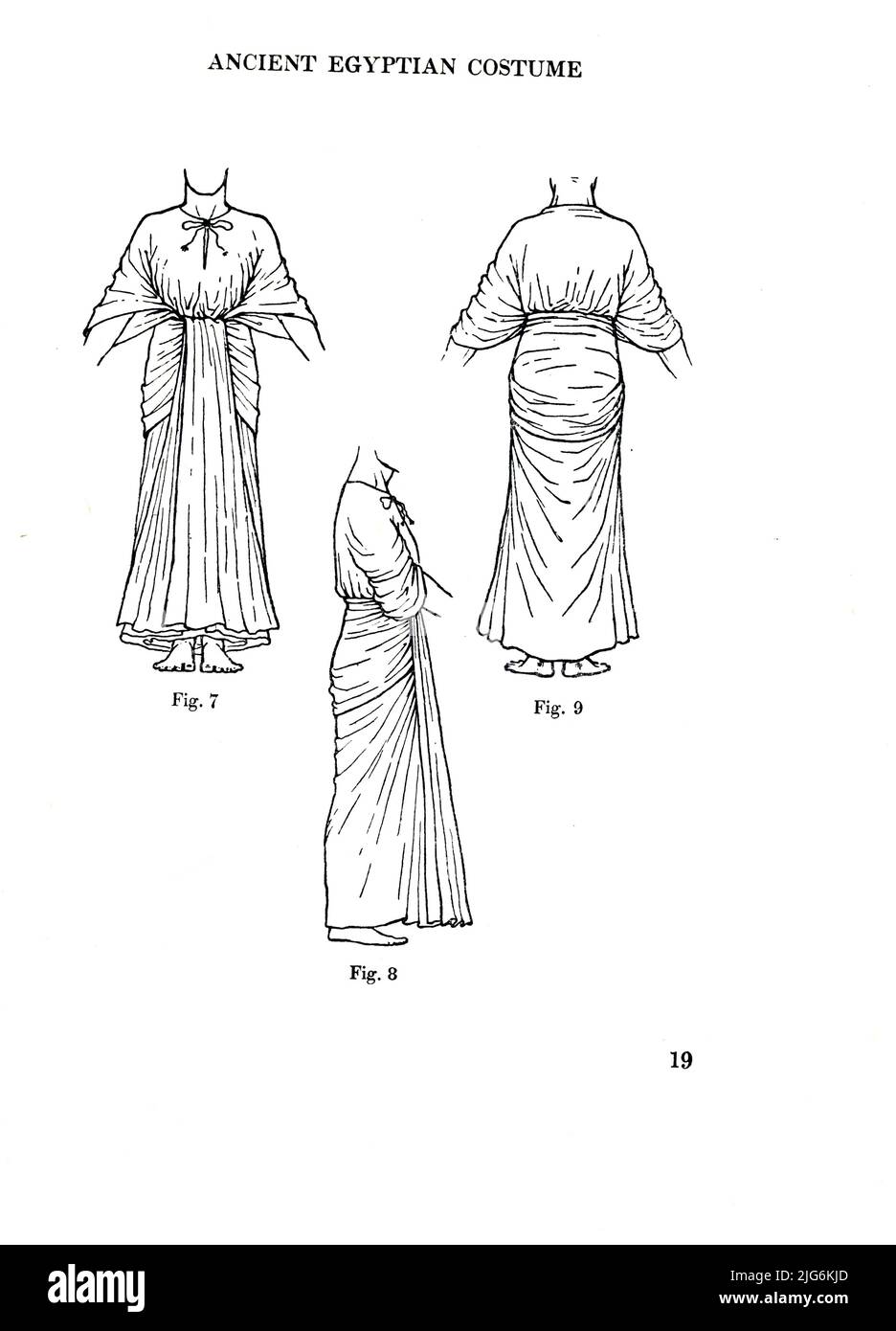 Ancient Egyptian Costume from the book ' Ancient Egyptian, Assyrian, and Persian costumes and decorations ' by Mary Galway Houston and Florence S Hornblower, Publication date 1920 Publisher London : A. & C. Black, limited Stock Photo