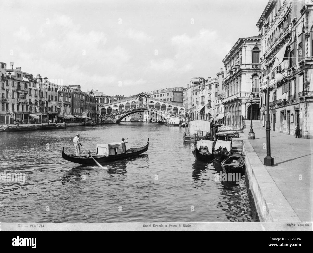 made by Carlo Naya between 1868 and 1882. The historical archive of Naya-Bohm is an archive of 25000 glass plates, now digitalized, of pictures of Venice from 1868 until 1882 (Carlo Naya), and then until 1950 (Bohm). Stock Photo