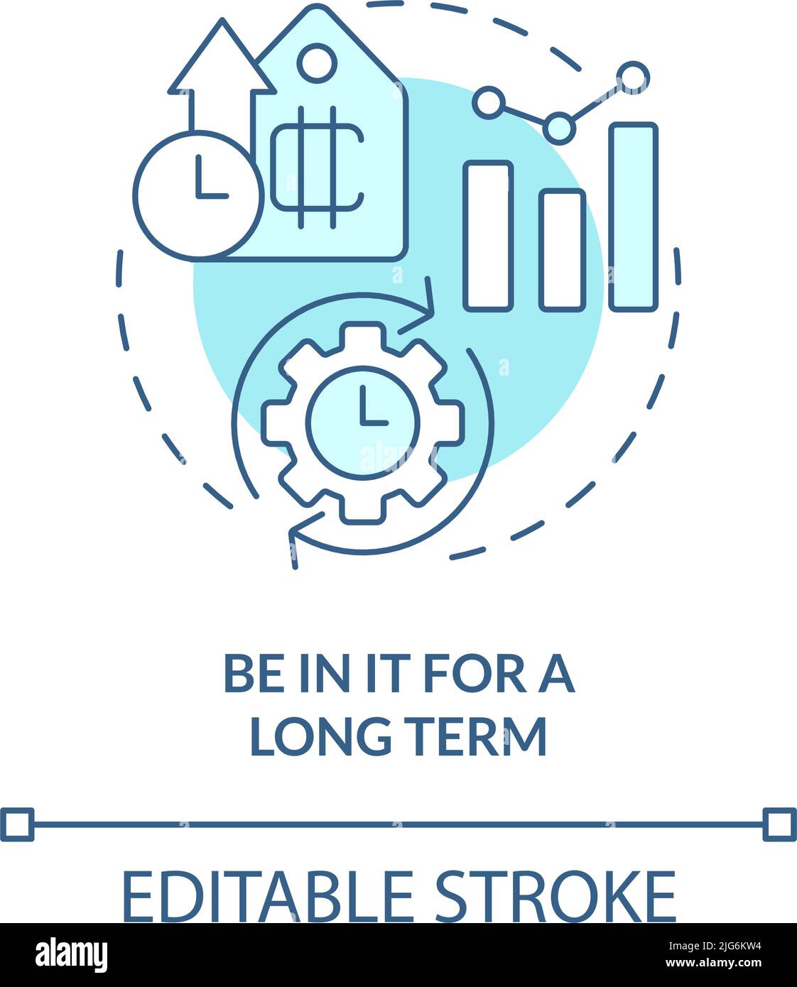 Be in it for long term turquoise concept icon Stock Vector Image & Art ...