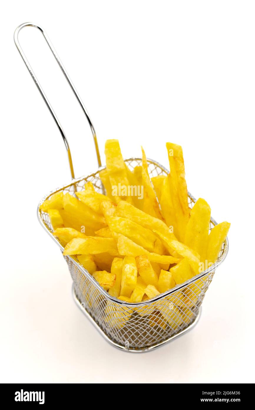 Fried potatoes. French fries isolated on white background. French fries