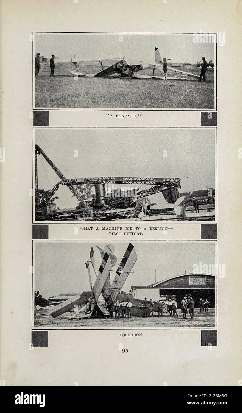 The Results of Air Collisions from the book ' Aviation in Canada, 1917-1918 ' by Alan Sullivan, Publication date 1919 Publisher Toronto, Can., Printed by Rous & Mann limited Stock Photo