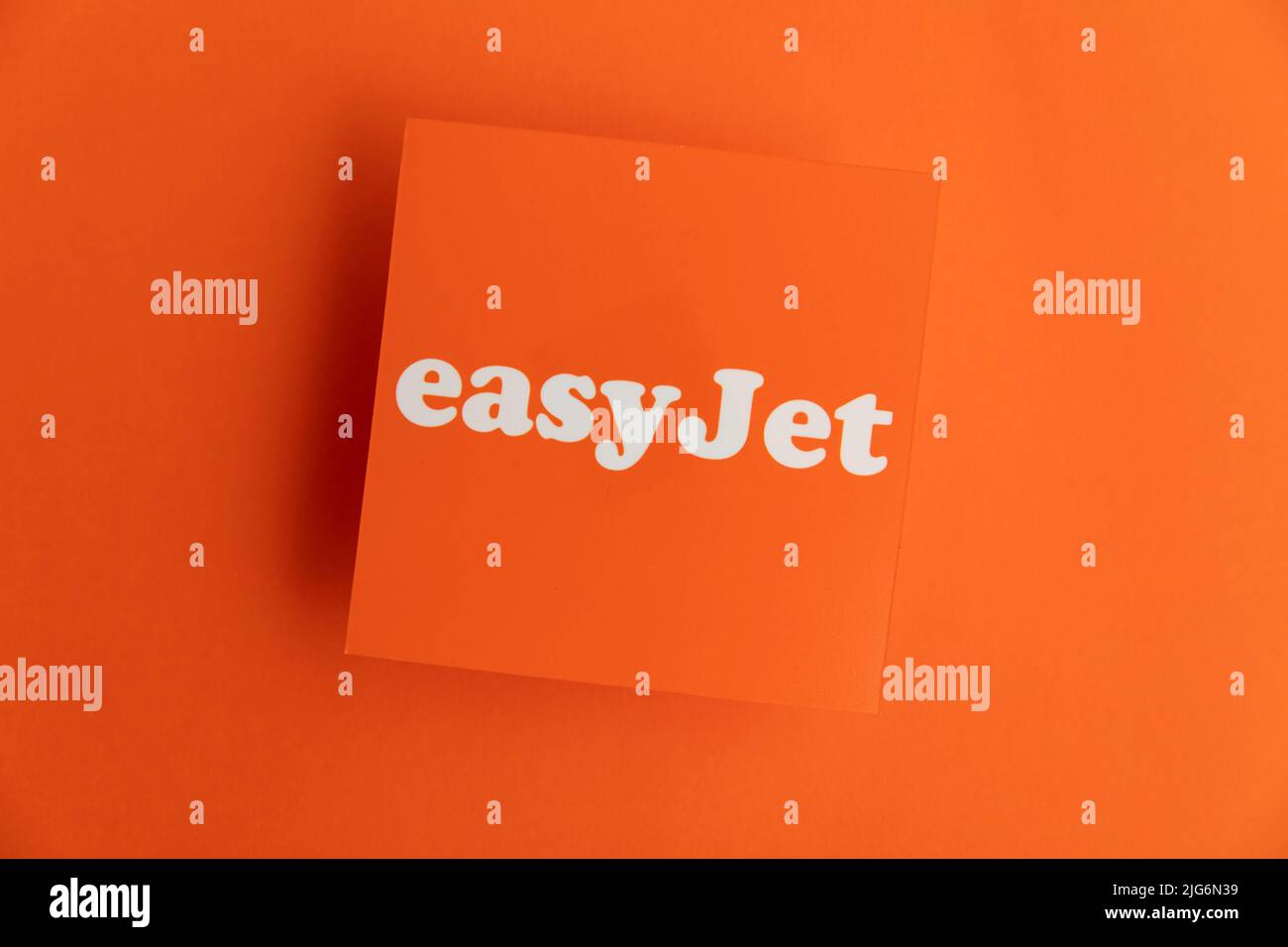 LONDON, UK - July 2022: Easy Jet airline company logo. Easy Jet are a British low cost airline Stock Photo