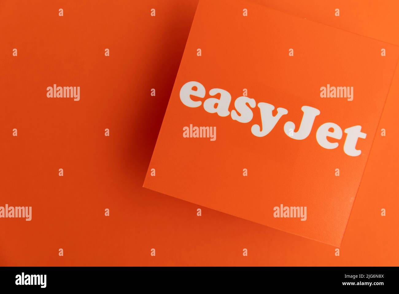 LONDON, UK July 2022 Easy Jet airline company logo. Easy Jet are a British low cost airline