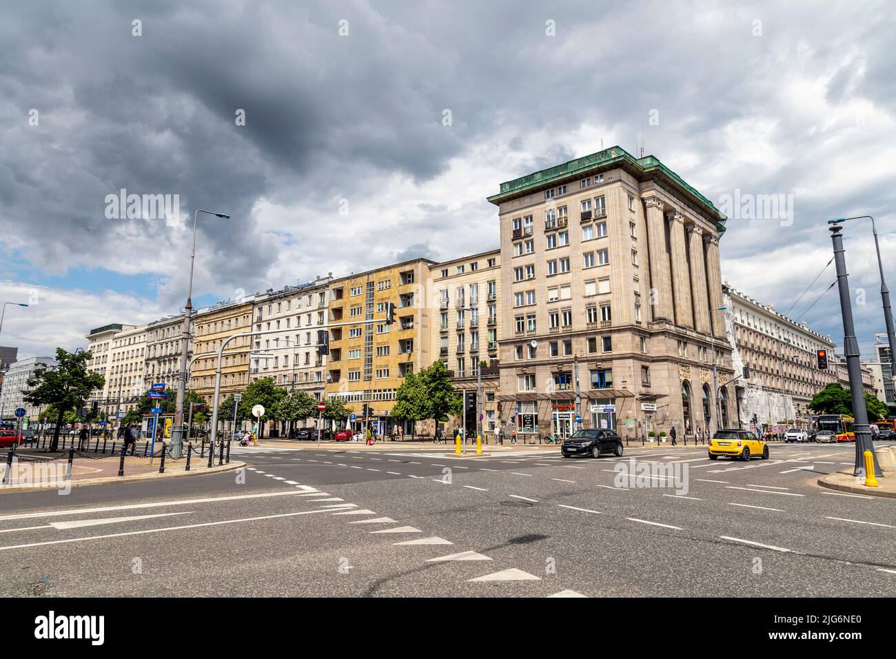 1950s socialist realism / comunist style architecture in Constitution Square (Plac Konstytucji), Warsaw, Poland Stock Photo