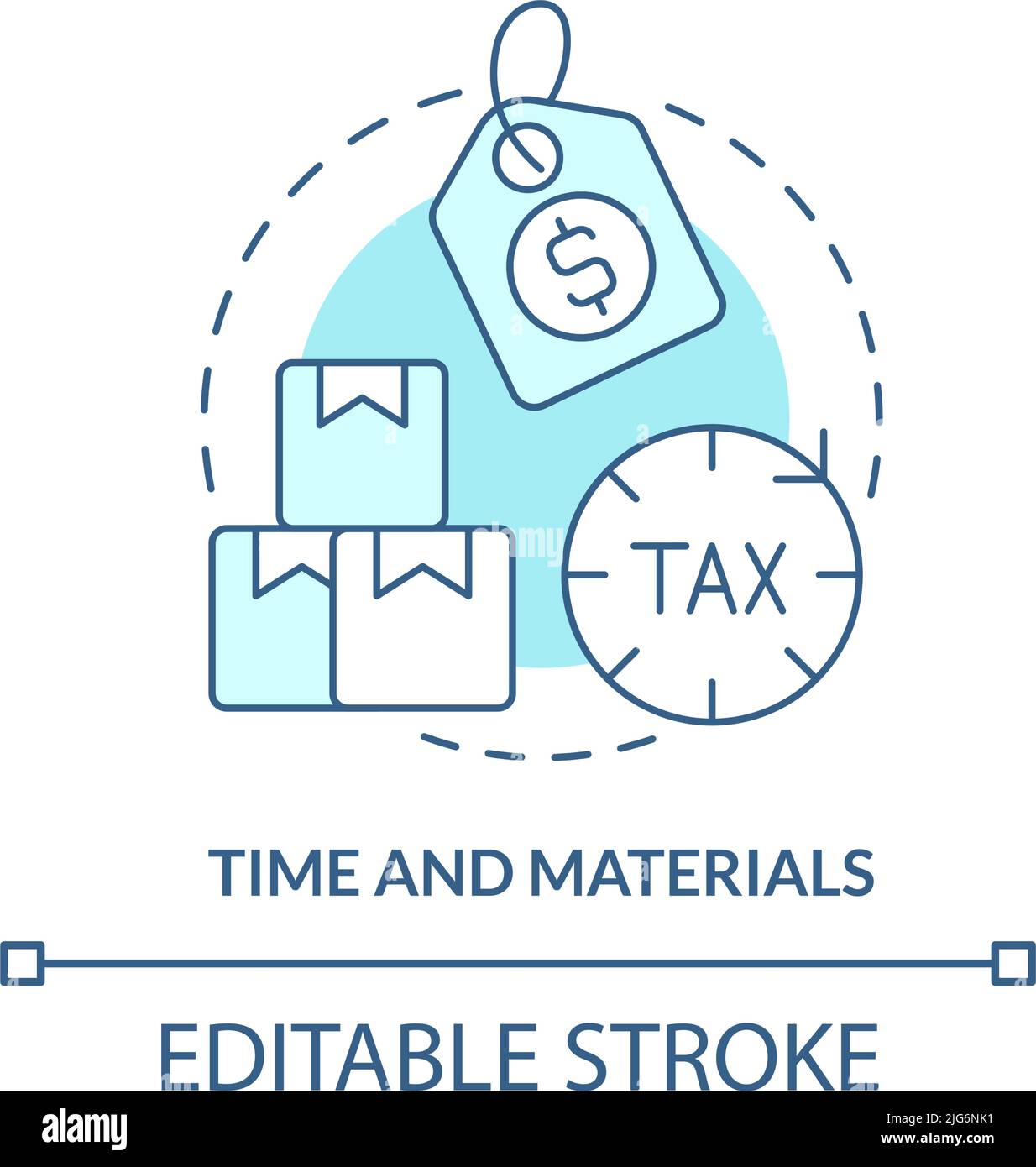 Time and materials turquoise concept icon Stock Vector