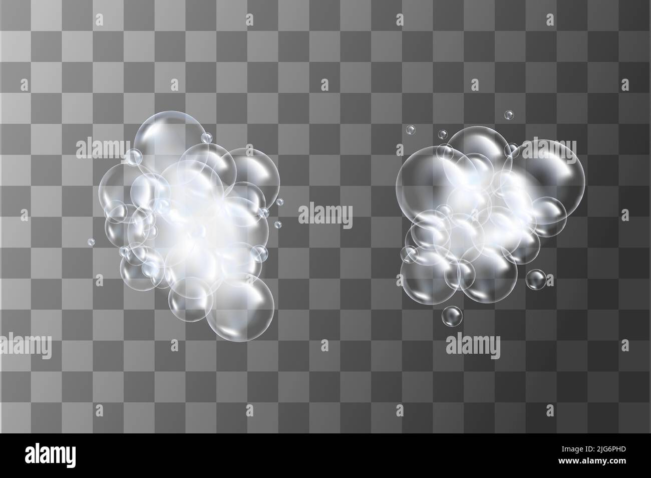 Realistic 3d soap bubbles with reflection effect vector illustration ...