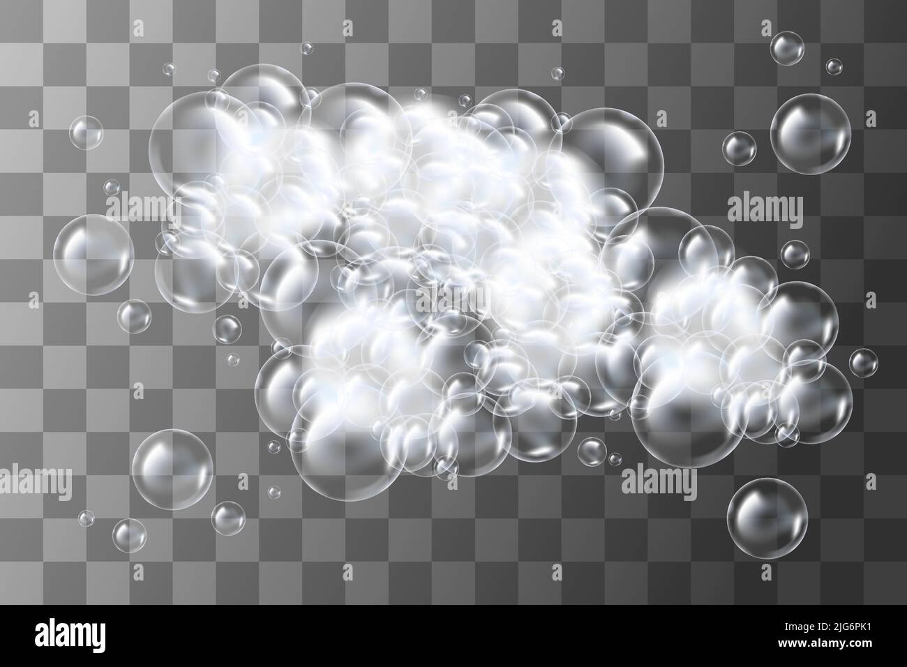 Realistic 3d soap bubbles with reflection effect vector illustration ...