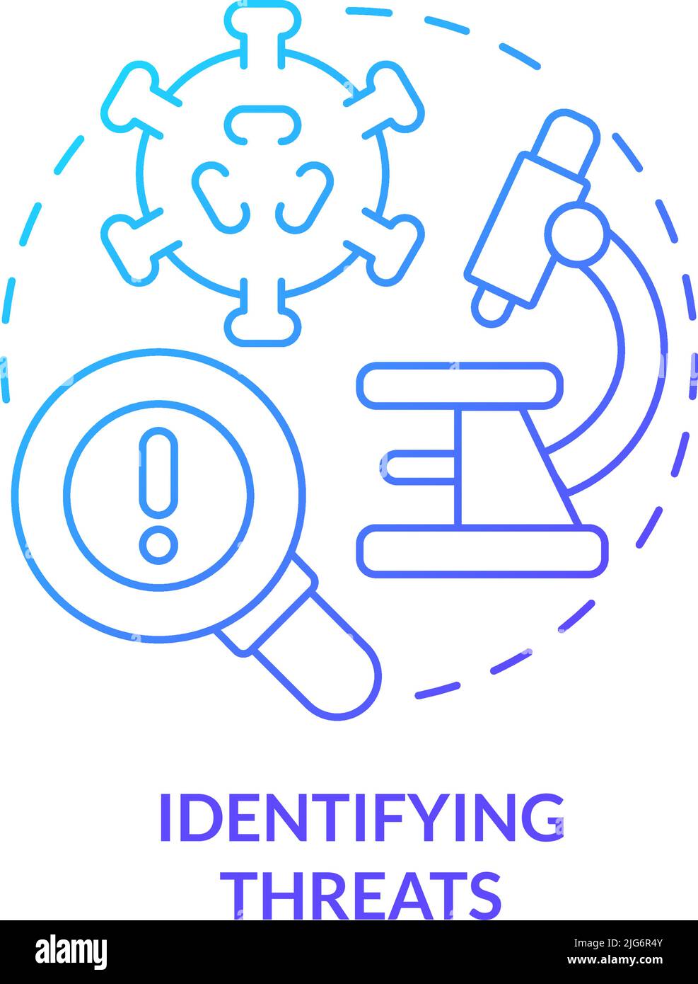 Identifying threats blue gradient concept icon Stock Vector