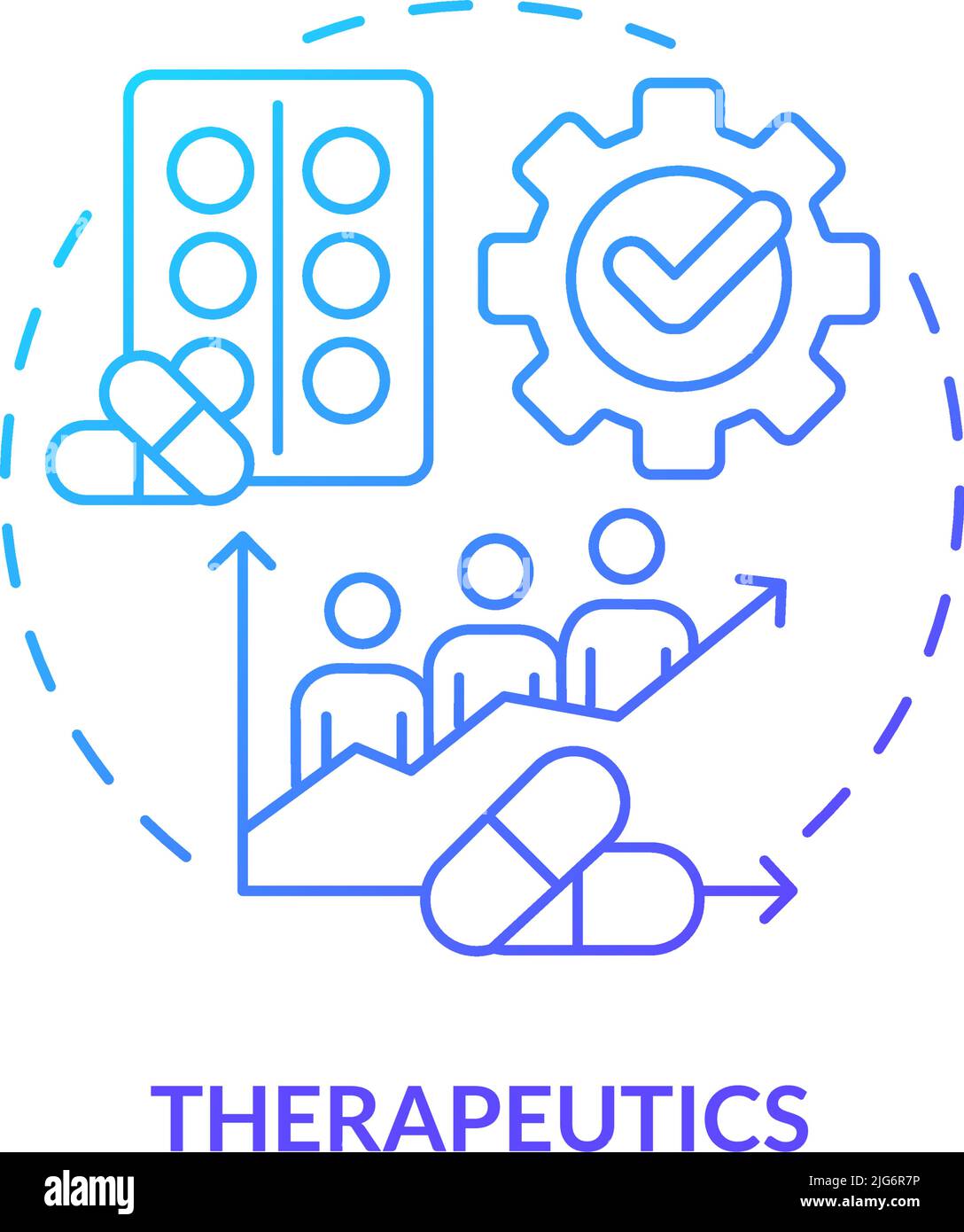 Therapeutics blue gradient concept icon Stock Vector