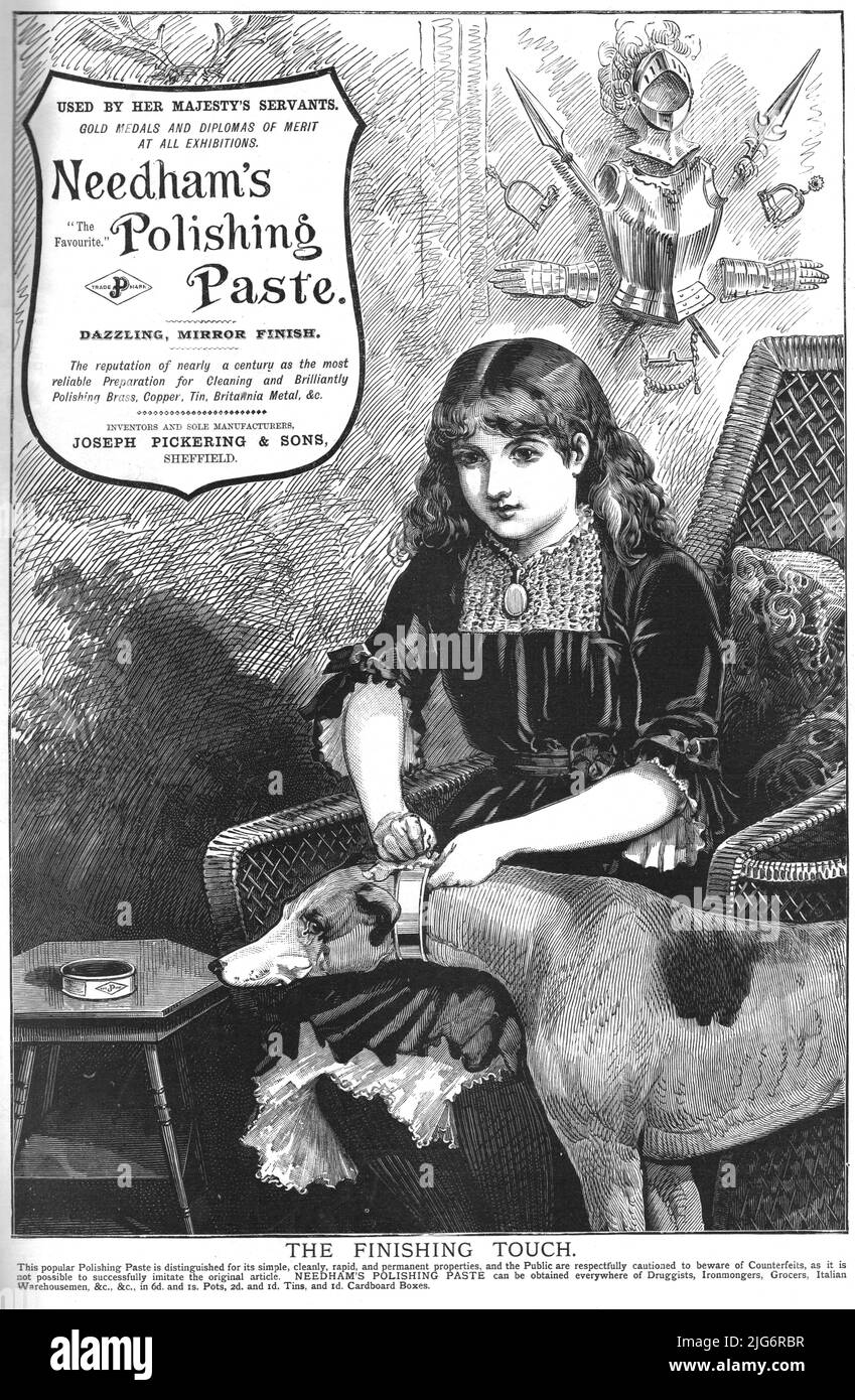 'Needham's Polishing Paste', 1886. From &quot;The Graphic. An Illustrated Weekly Newspaper Volume 33. January to June, 1886&quot;. Stock Photo