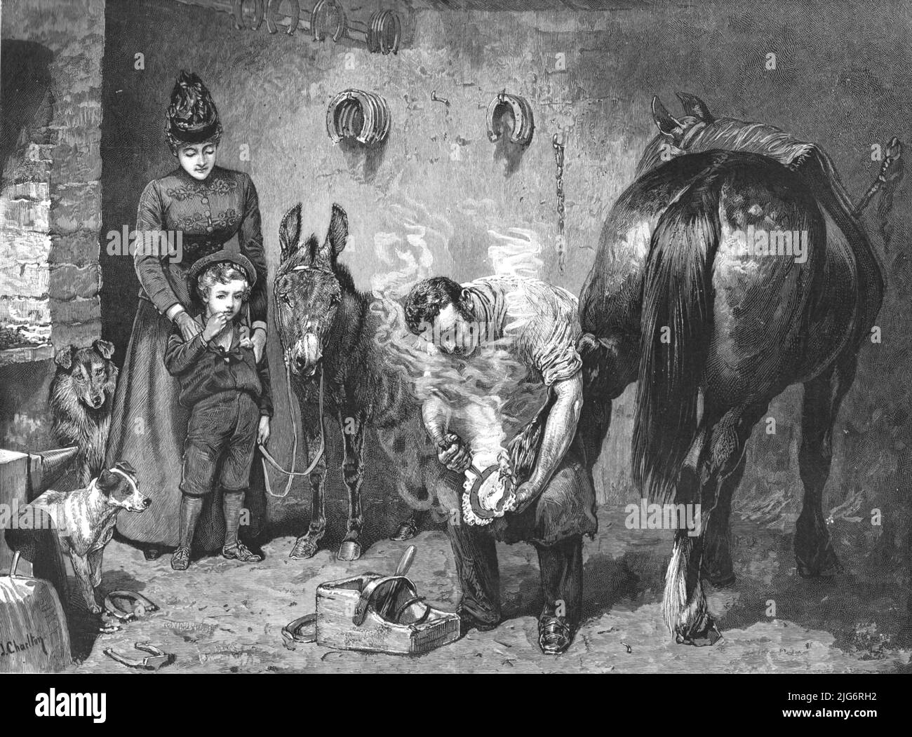 ''&quot;Misgivings&quot;--His First Visit to the Forge', 1890. Stock Photo