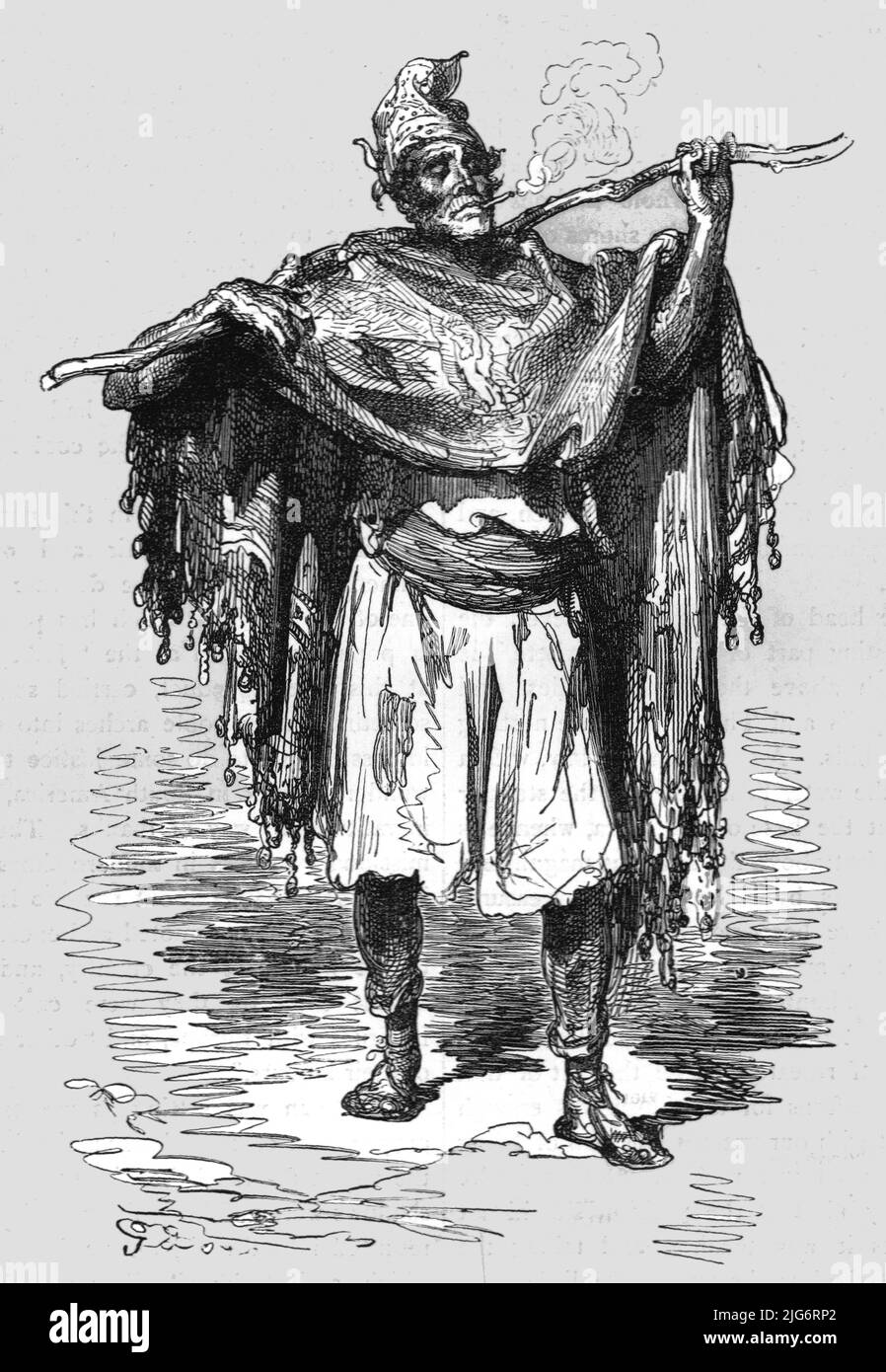 'Countryman of the Neighbourhood of Seville; An Autumn Tour in Andalusia', 1875. [Spanish man in traditional dress]. From, 'Illustrated Travels' by H.W. Bates. [Cassell, Petter, and Galpin, c1880, London] Belle Sauvage Works.London E.C. Stock Photo