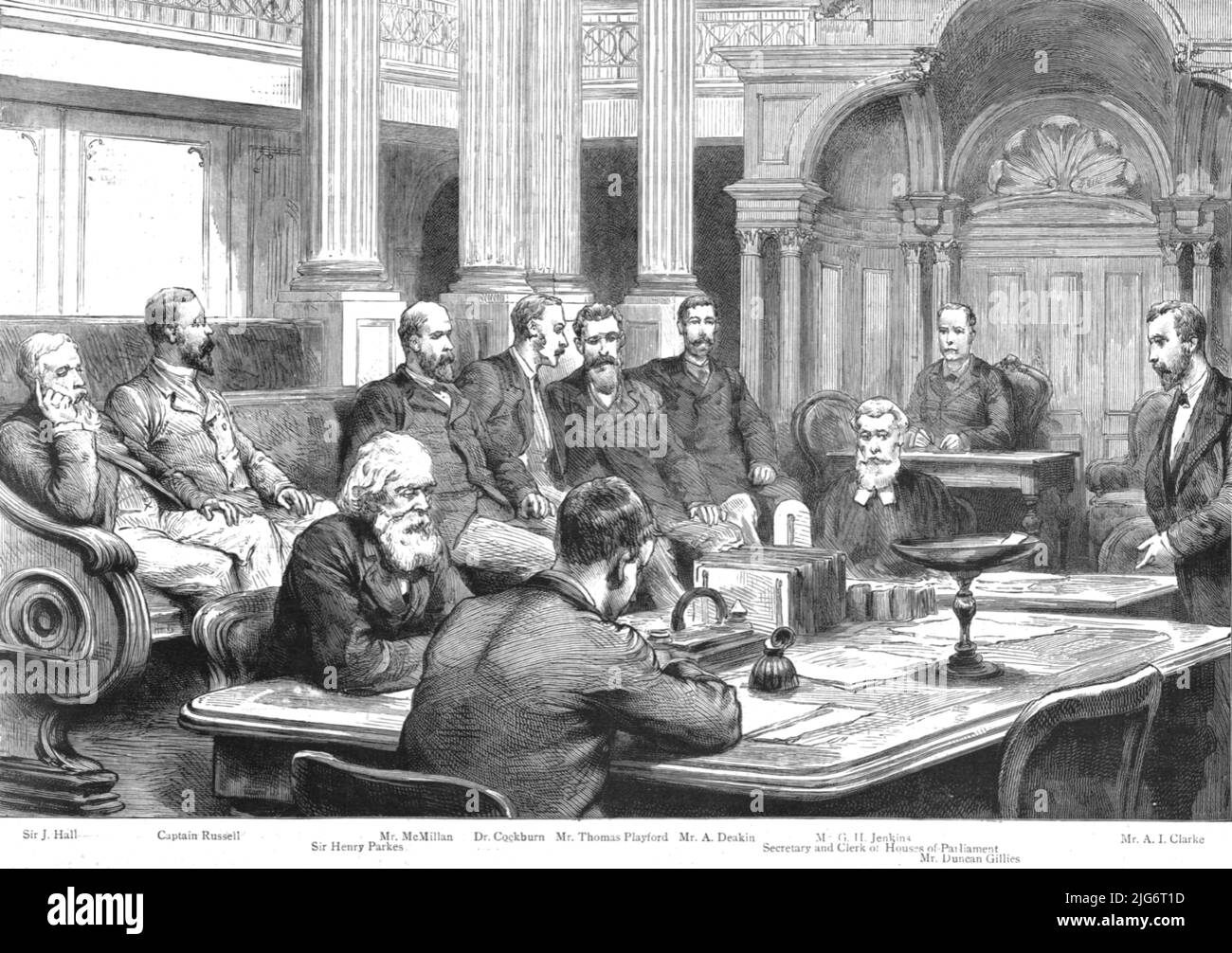 'Imperial Federation' in Australia-The recent meeting in Melbourne of Reresentatives of the various Colonies', 1890. From &quot;The Graphic. An Illustrated Weekly Newspaper&quot;, Volume 41. January to June, 1890. Stock Photo