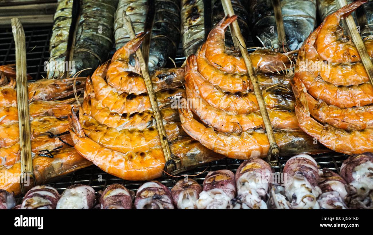 Sea food in the Crab Market Stock Photo