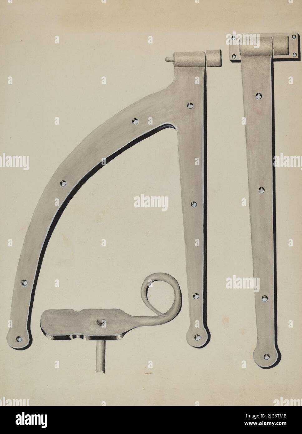 Shutter Hinge and Fastener, c. 1936 Stock Photo Alamy