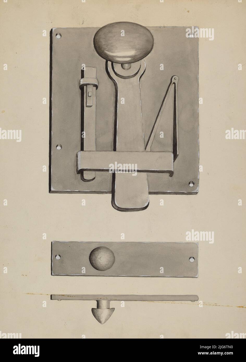 Combination Latch/Lock, c. 1936 Stock Photo Alamy