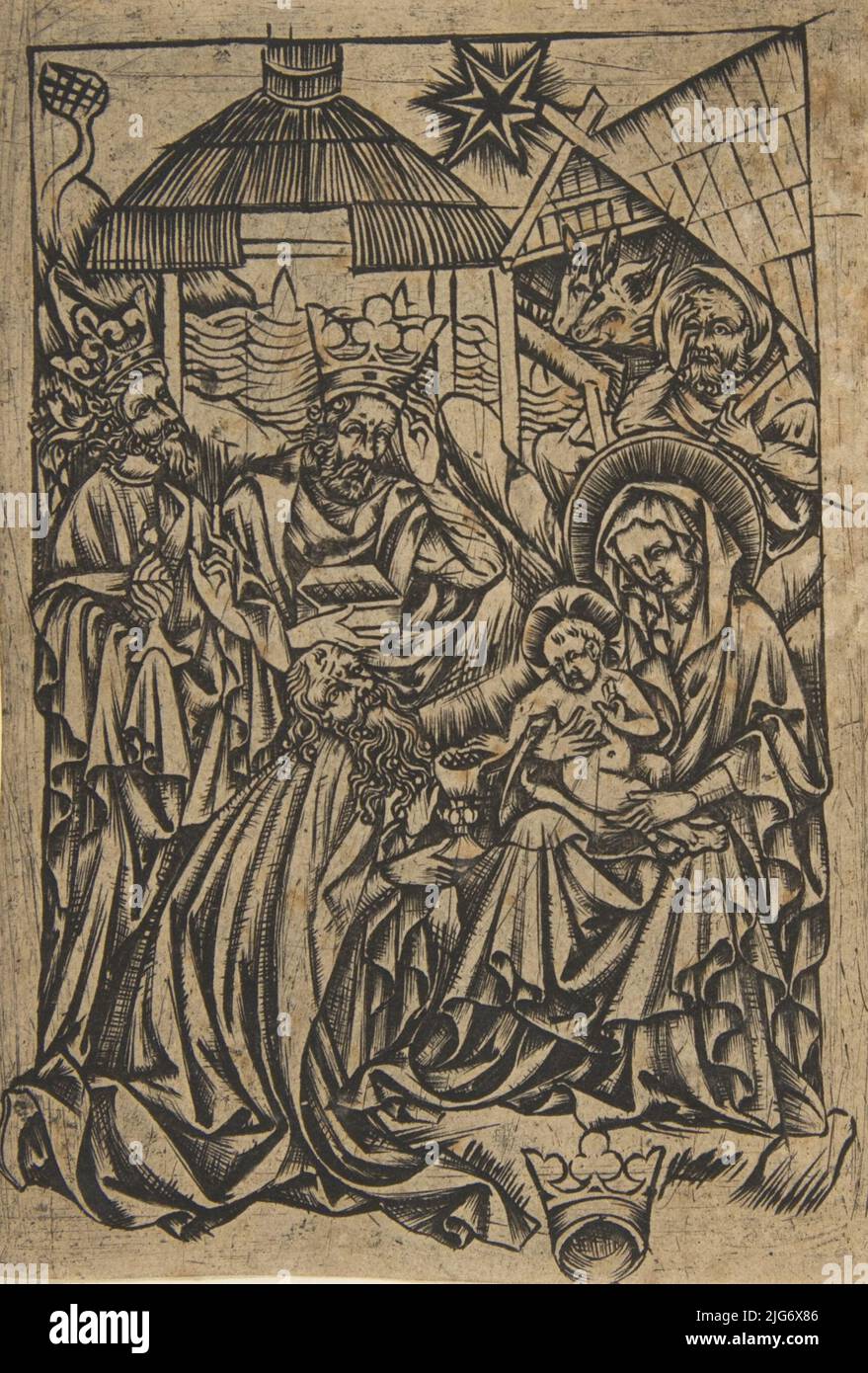 Adoration of the Magi, 15th century Stock Photo - Alamy