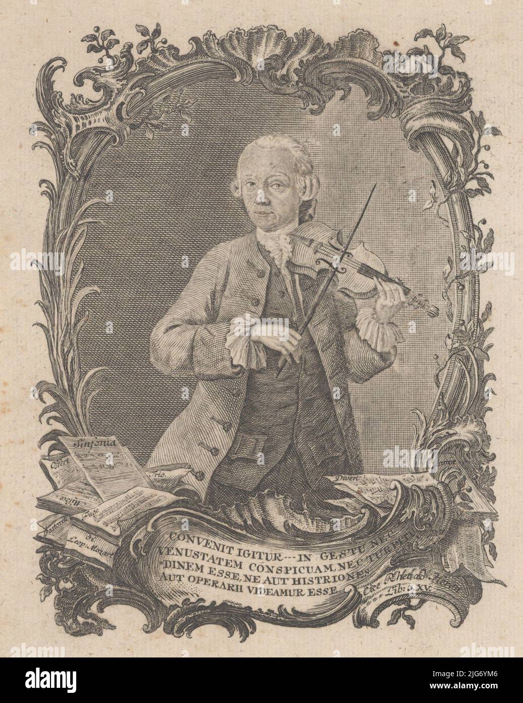 Leopold Mozart playing the violin, 1756 Stock Photo Alamy