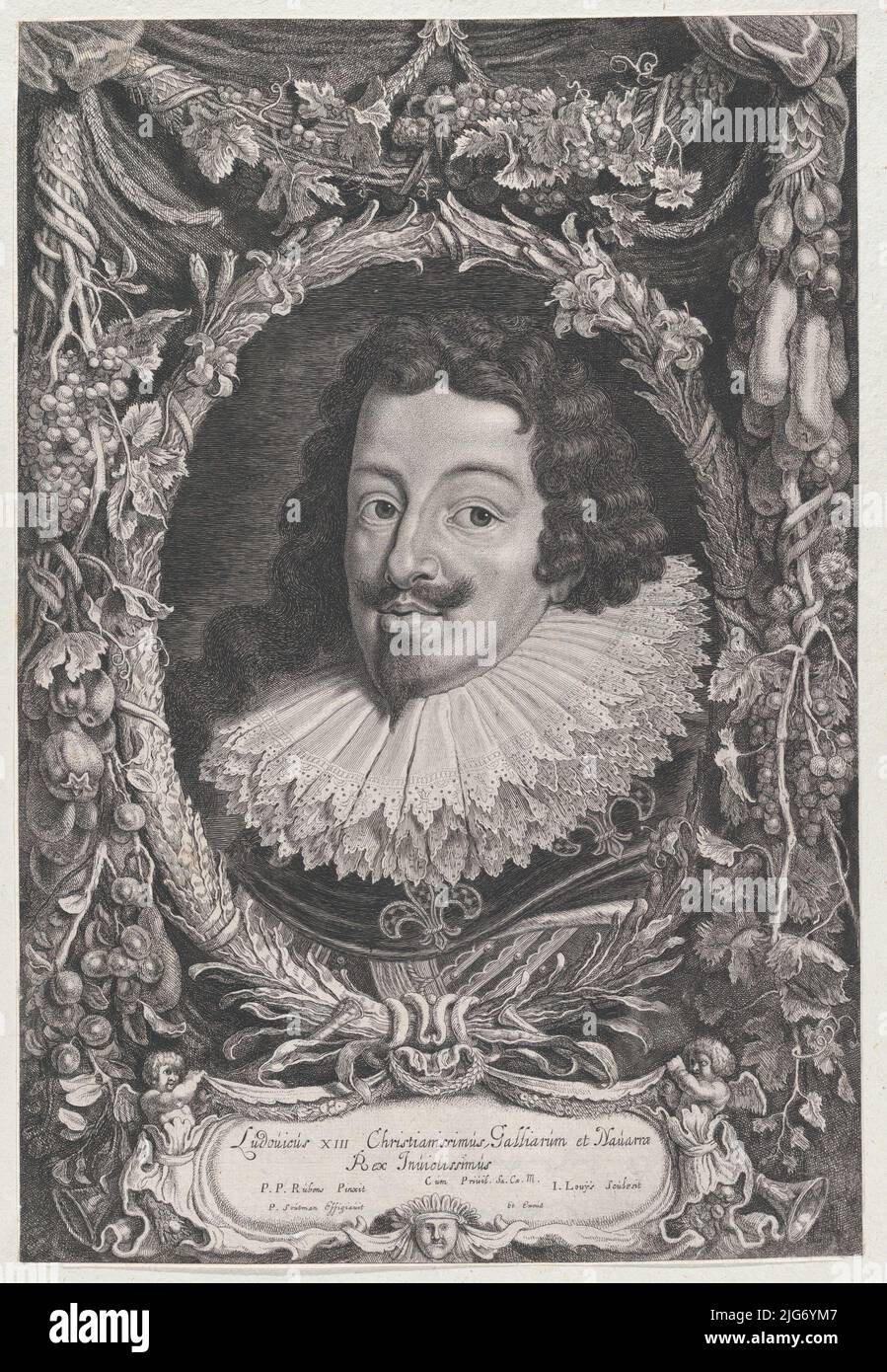 Portrait of Louis XIII, King of France, ca. 1650. Stock Photo