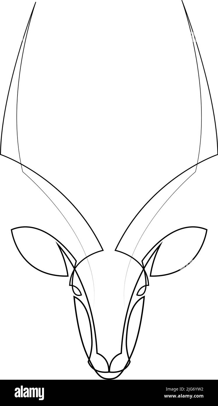 Antelope head line icon. Template for your project. Vector illustration. Stock Vector