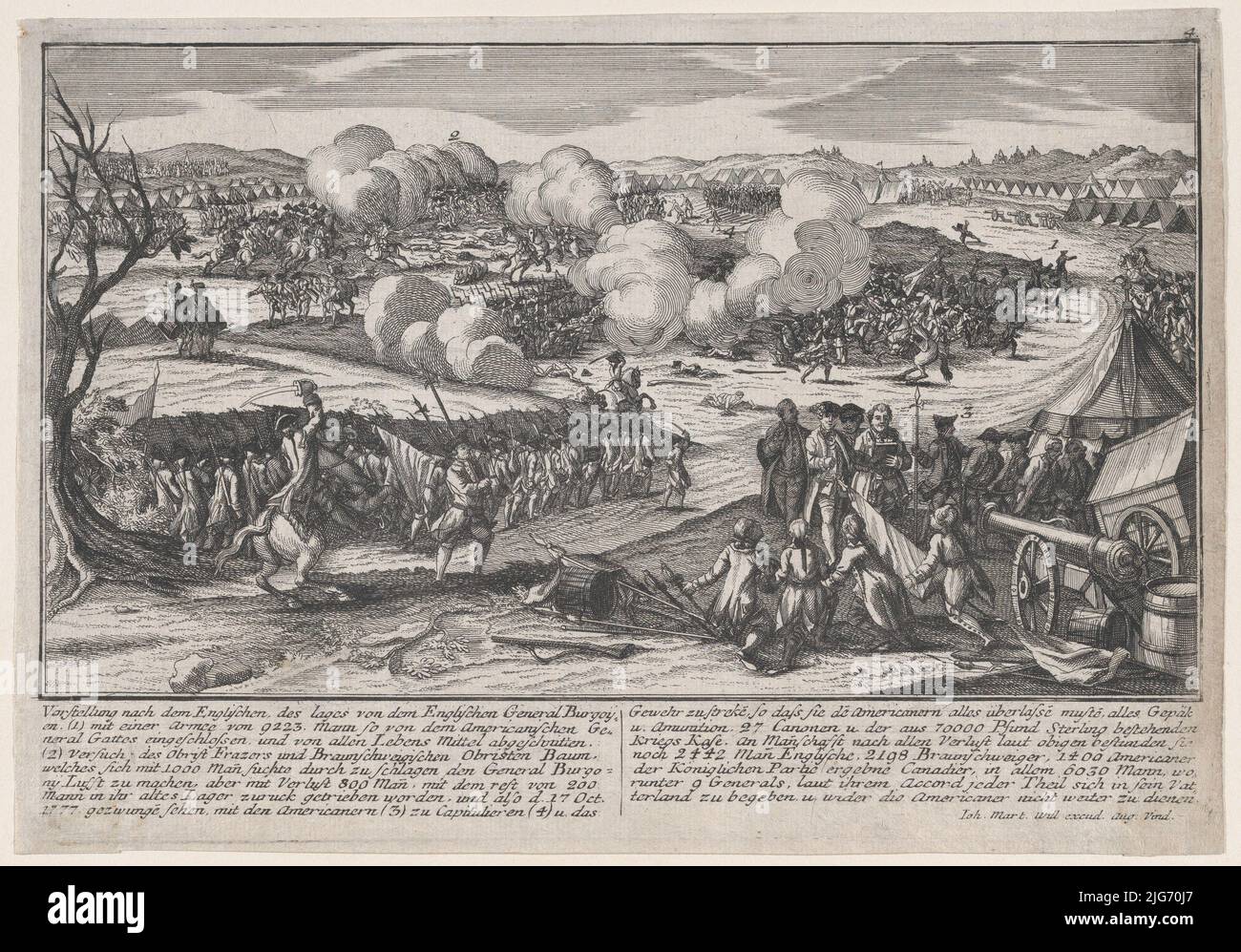 Battle of Saratoga (September 19, 1777). Stock Photo