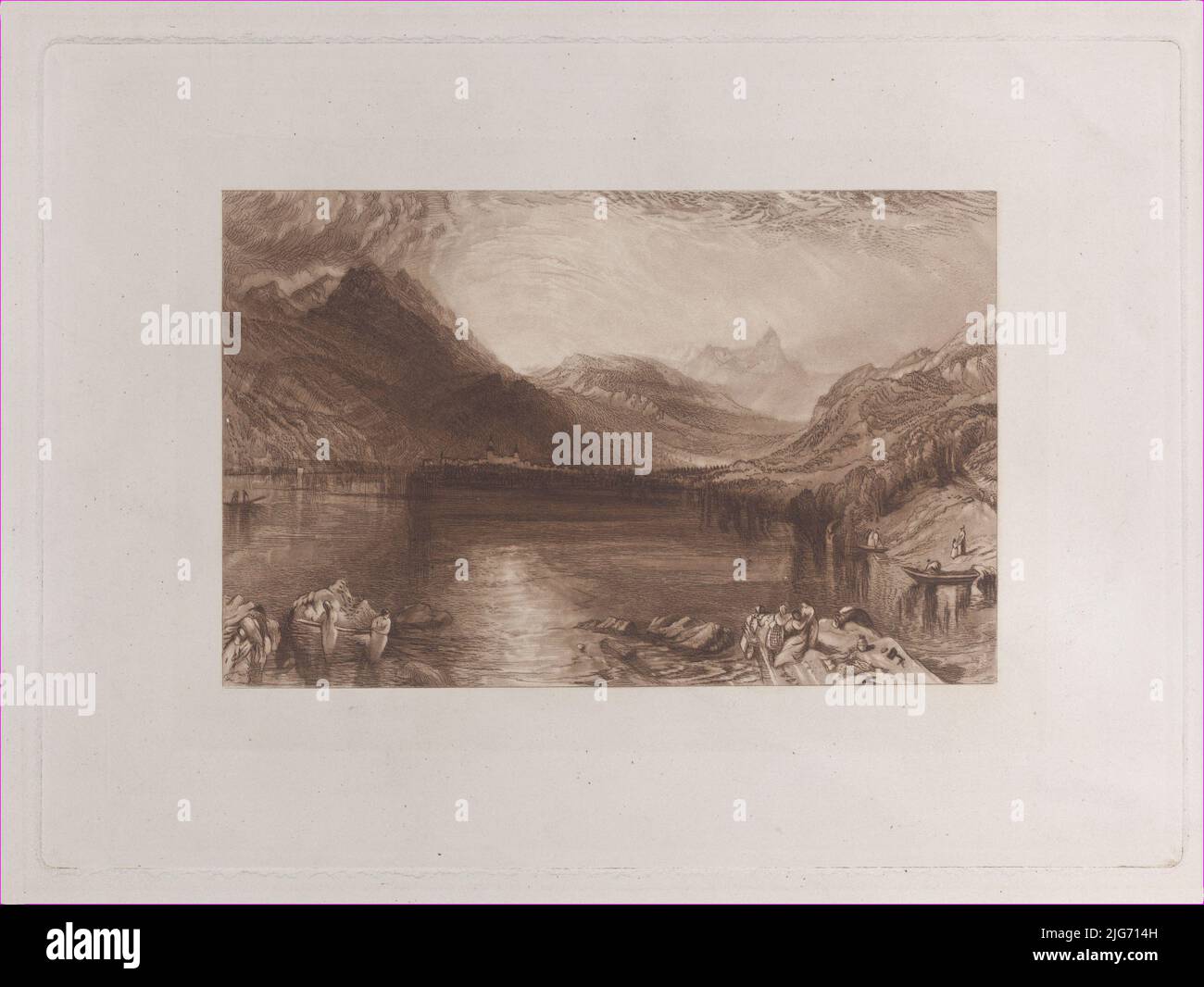 The Lake of Zug, 1888. Stock Photo