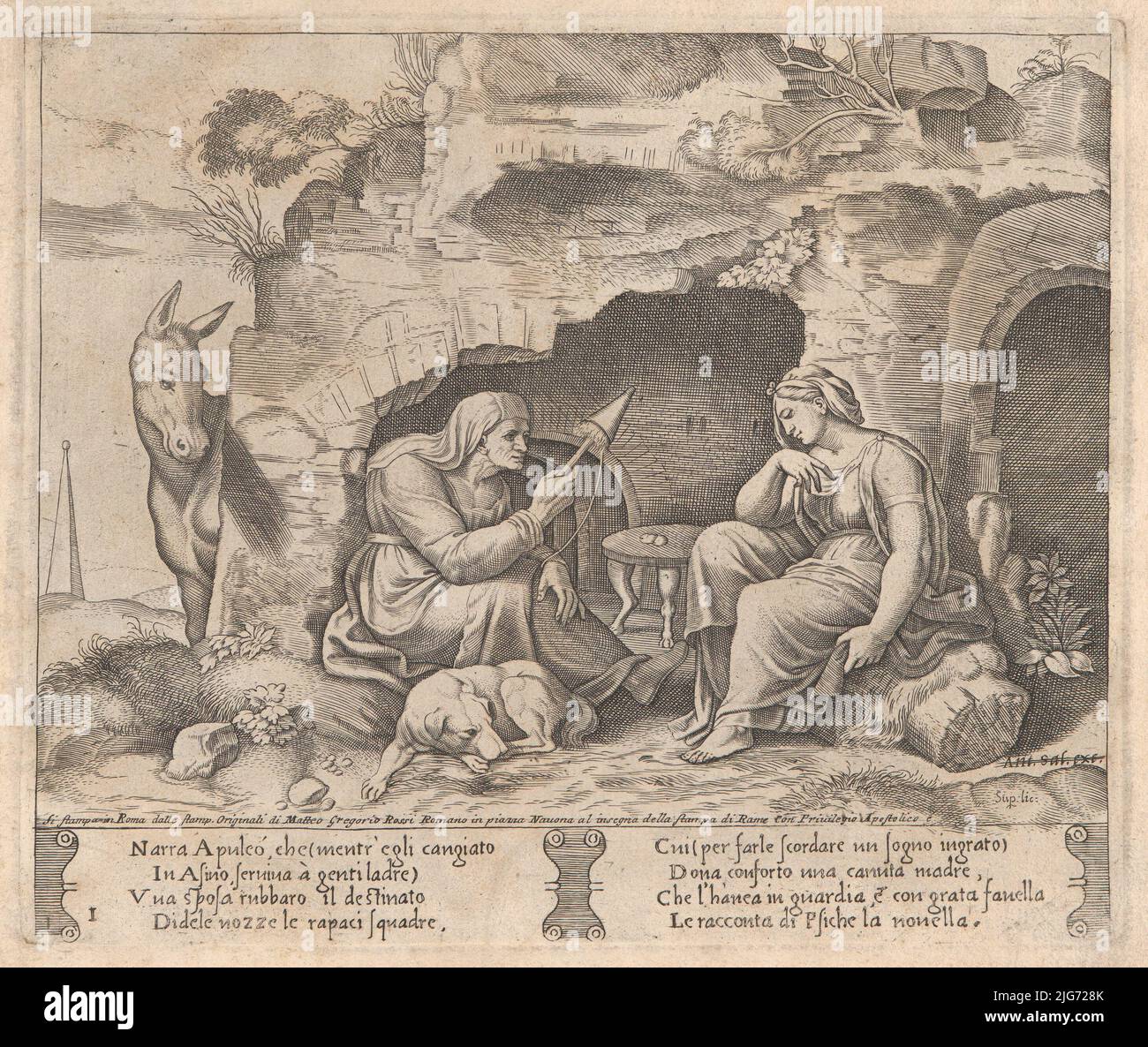 Plate 1: Apuleius changed into a donkey, listening to the story told by ...