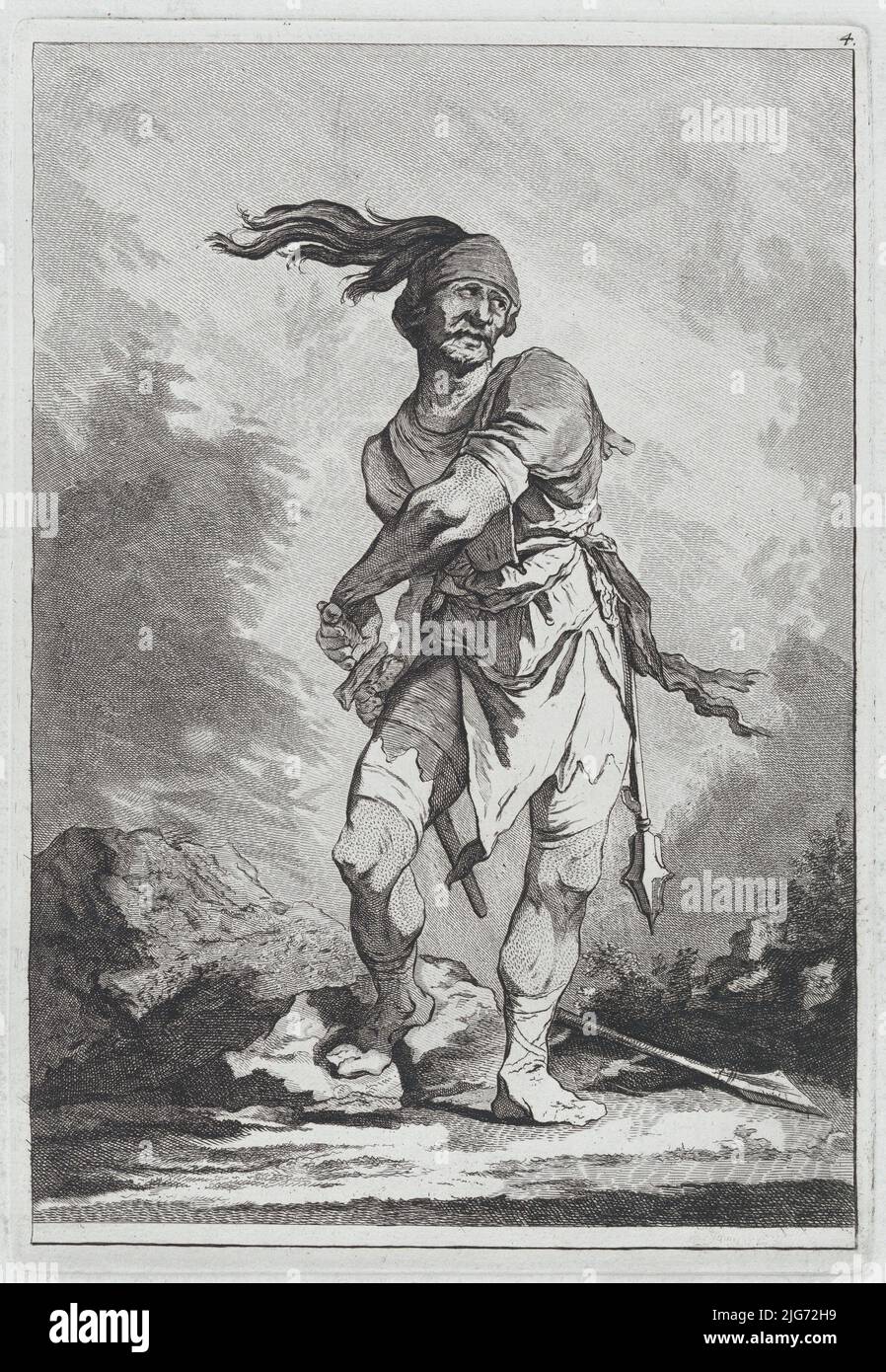 Standing Soldier Drawing his Sword, 1764 Stock Photo Alamy