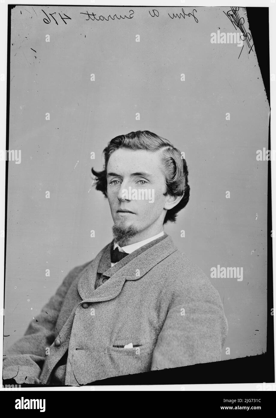 Surratt, John H., between 1870 and 1880. [Involved in an unsuccessful attempt to kidnap US President Abraham Lincoln with the intention of holding him for ransom in exchange for the release of Confederate prisoners of war. His mother, Mary Surratt, was executed for her involvement in the assassination of Lincoln, having given the conspirators accommodation in her boarding house. Surratt denied any involvement in the assassination plot, but fled overseas to avoid arrest. He was apprehended by US officials in Alexandria, Egypt, in November 1866 and was extradited to the United States for trial. Stock Photo