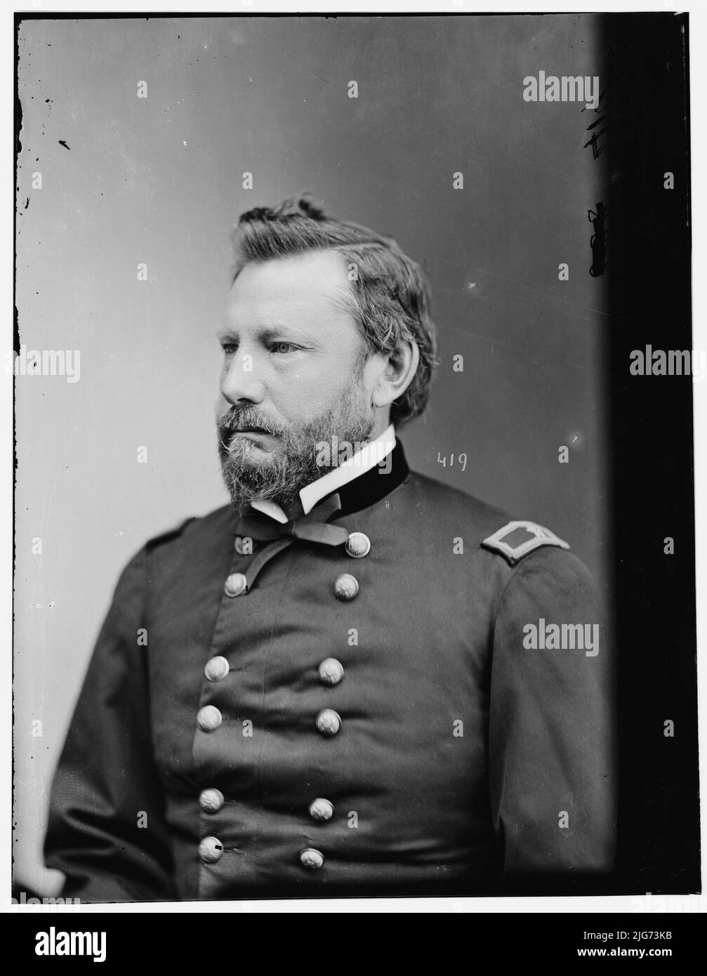 Gen. A.J. Myer, U.S.A. Chief Signal Officer, between 1870 and 1880. [Surgeon, first chief signal officer of the U.S. Army Signal Corps, inventor of wig-wag signalling (or aerial telegraphy), helped found US Weather Bureau]. Stock Photo