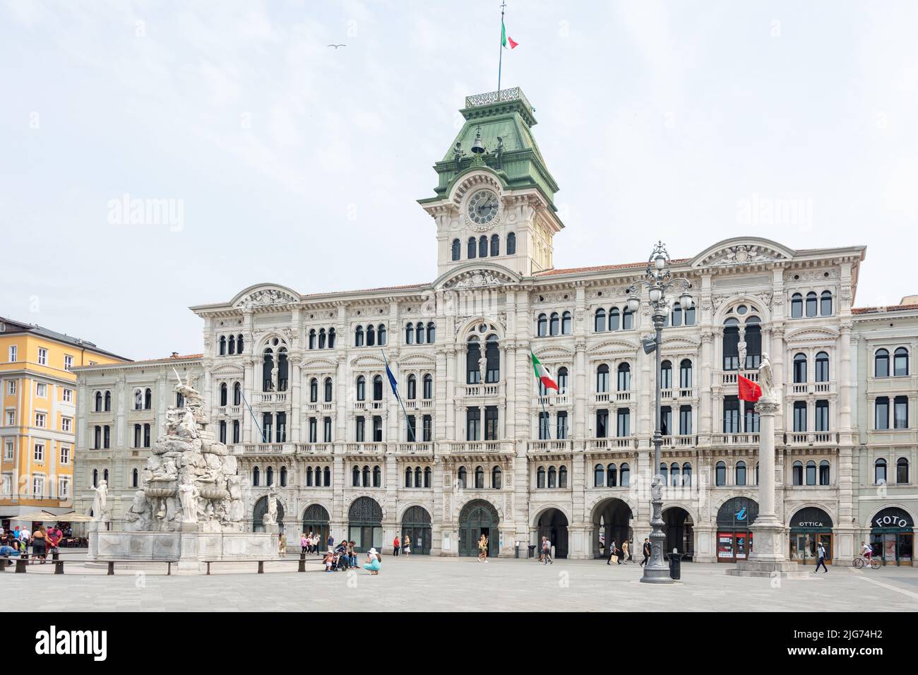 Palazzo del Municipio di Trieste (Town Hall), Piazza Unita d'Italia (Unity of Italy Square), Trieste, Friuli Venezia Giulia Region, Italy Stock Photo