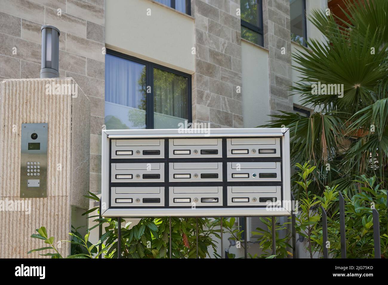 Mailboxes for a modern residential apartments building Stock Photo Alamy
