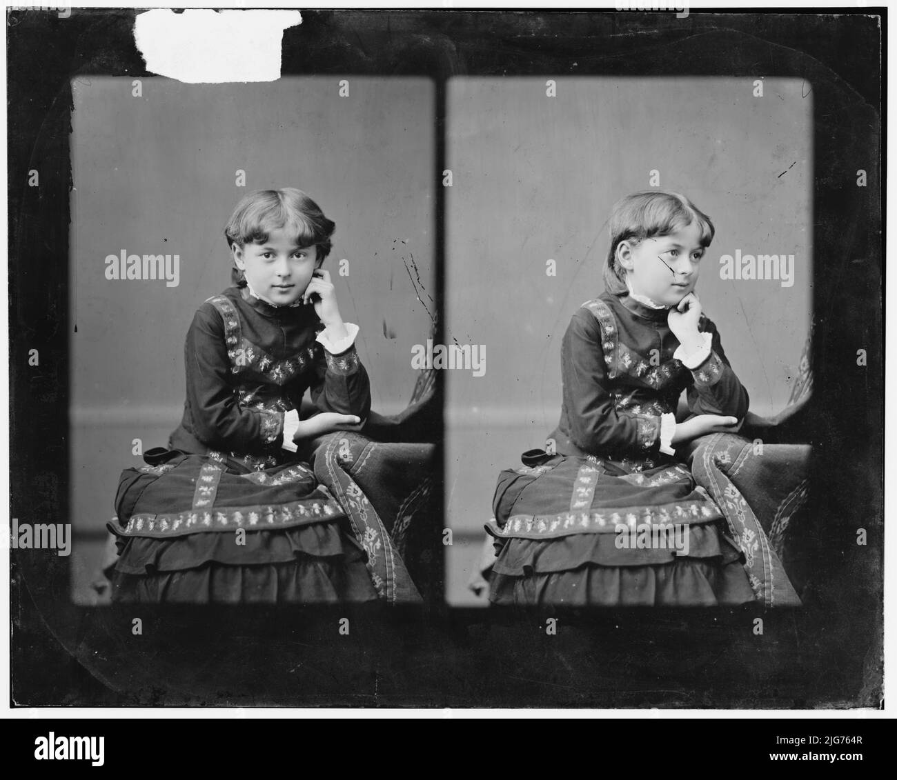 Little girl, between 1865 and 1880. Stock Photo