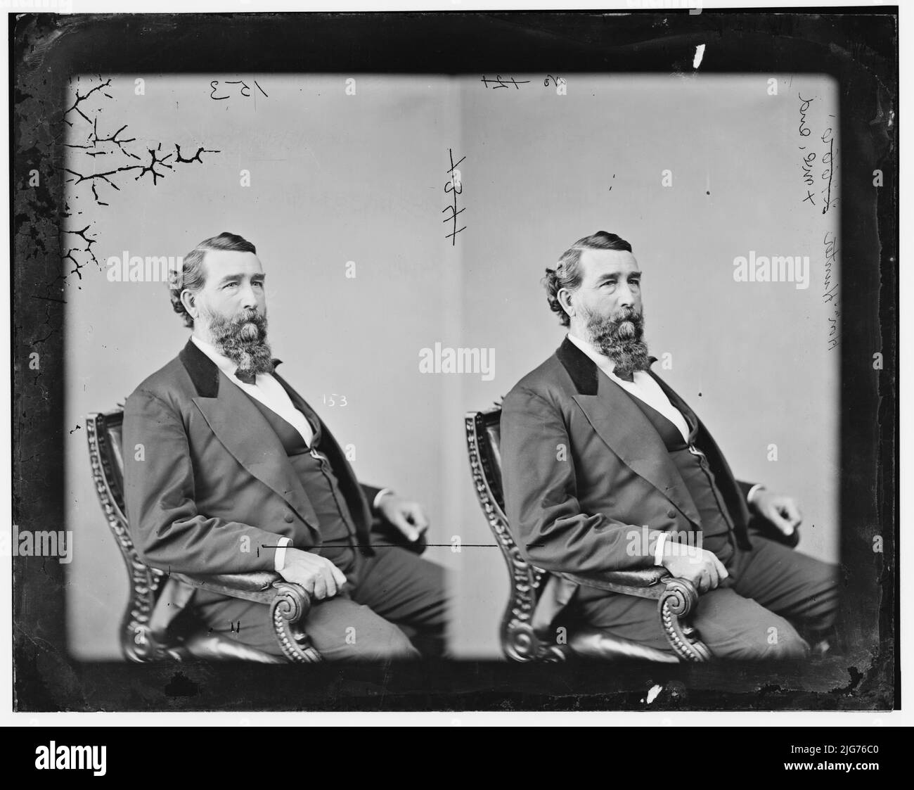 Hunter, Hon. Morton Craig of Ind., between 1865 and 1880. [Politician, lawyer and officer in the Union Army: 82nd Indiana Infantry; First Brigade, Third Division, Fourteenth Army Corps; brevet brigadier general of volunteers]. Stock Photo