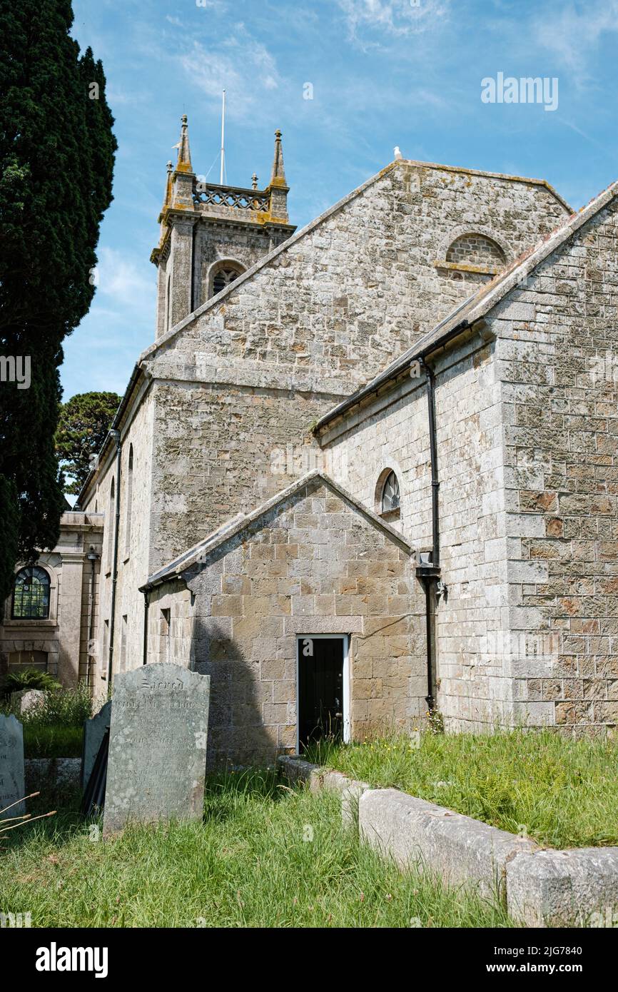 Views in and around St Michael's Parish Church, Helston, Cornwall Stock Photo