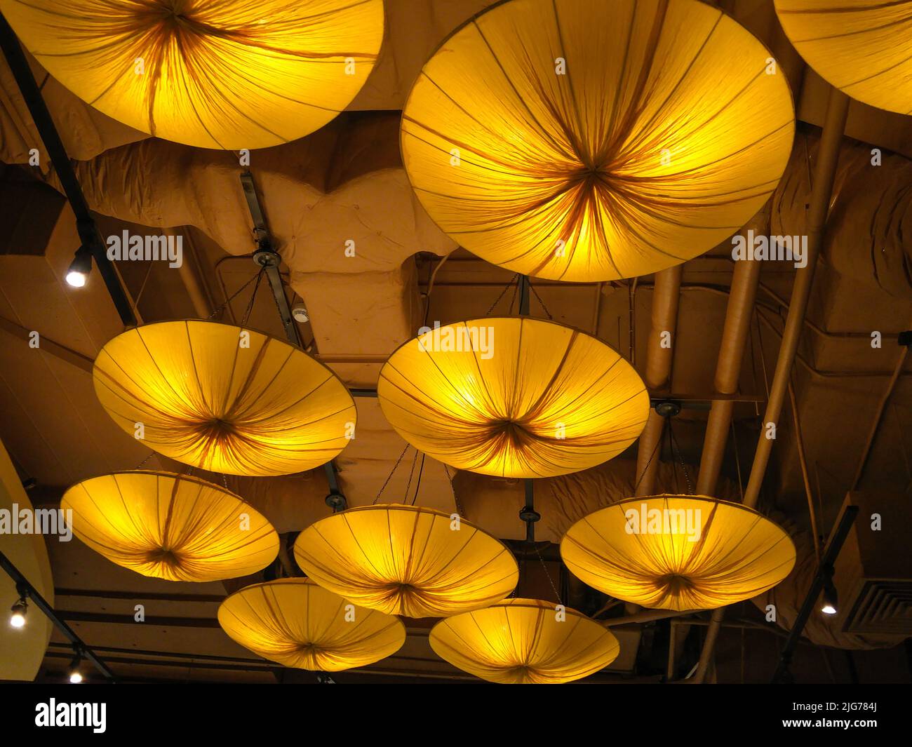 Paper lamp hanging on the ceiling Stock Photo Alamy