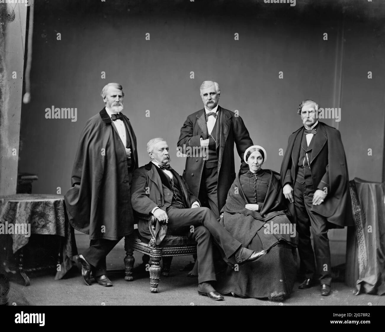 Berret, Hon. James G. Mayor of Washington &amp; group, between 1865 and 1880. [Politician James G. Berret (centre) was Mayor of Washington DC; 'forced to resign from office after being jailed by the Lincoln administration for sedition']. Stock Photo
