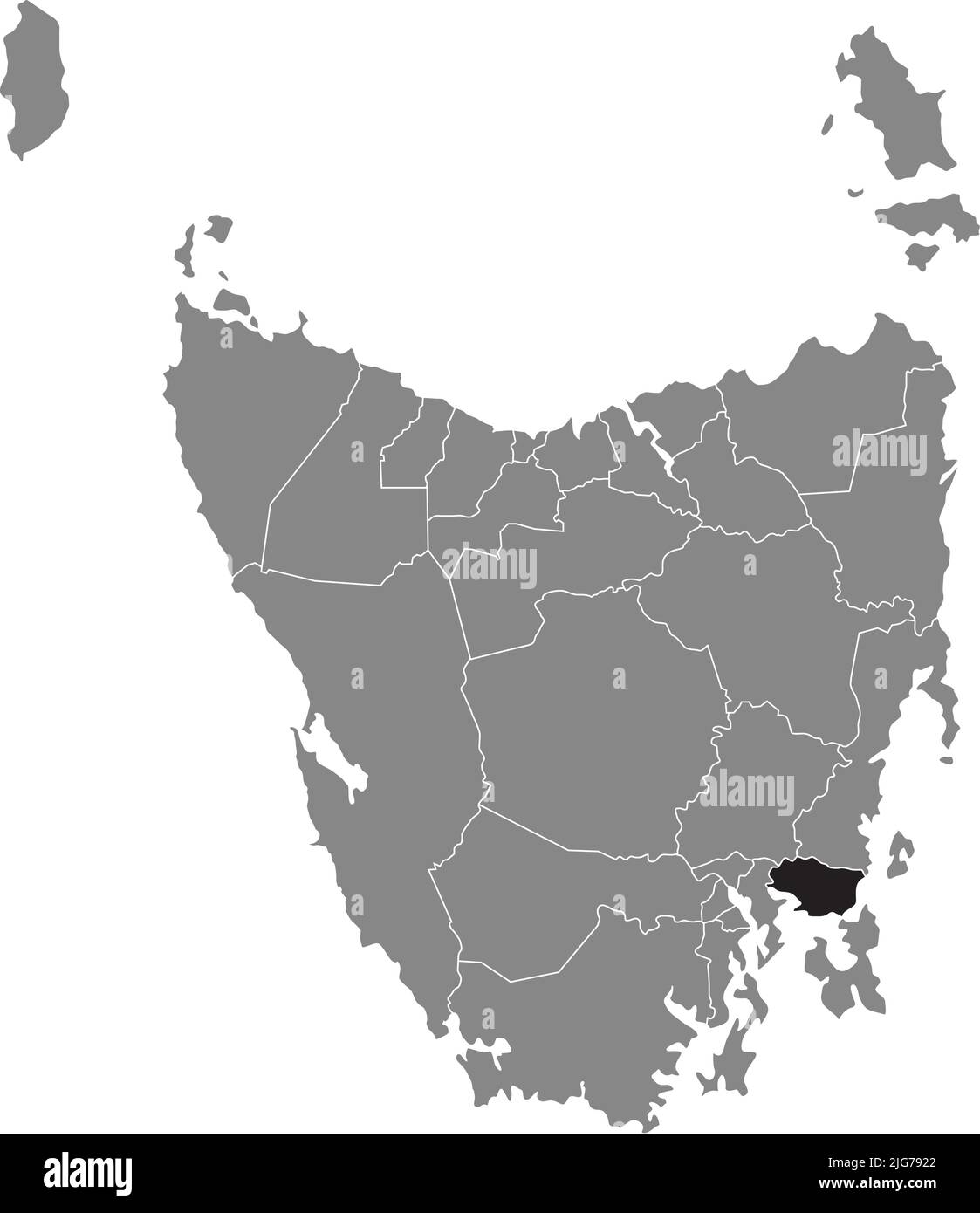 Locator map of the SORELL, TASMANIA Stock Vector