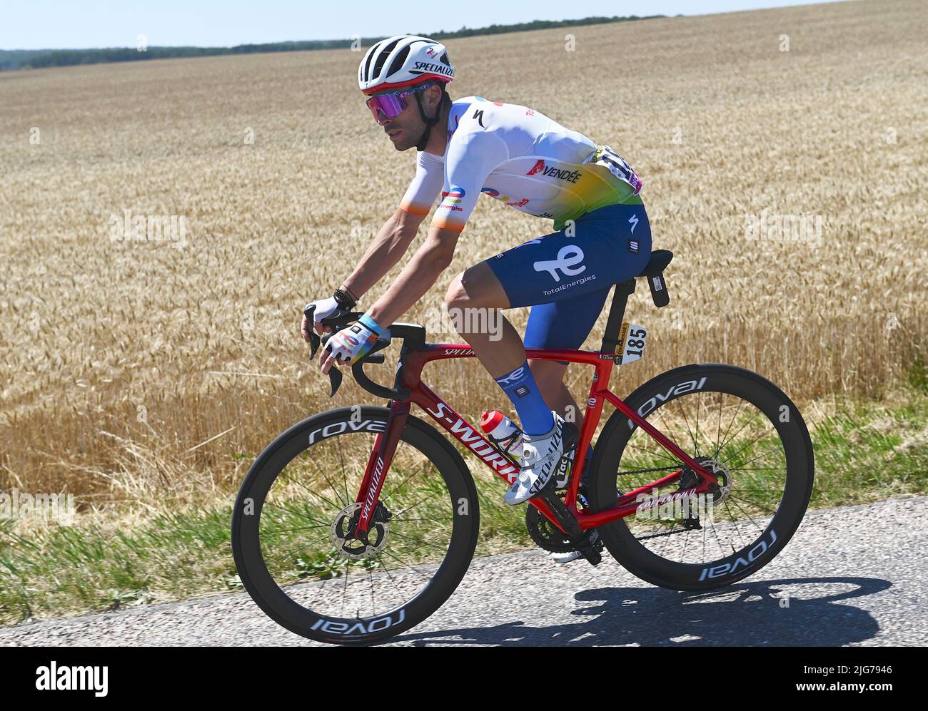 French Pierre Latour of Total Direct Energie pictured in action during  stage seven of the Tour de France cycling race, a 176 km race from  Tomblaine to La Super Planche des Belles